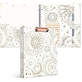 Ospelelf 3 Ring Binder, 1 Inch, Cute Letter Size (11" x 8.5") with 5 Tab Dividers, File Folder Labels and Low Profile Clipboards, Tarot Cards Binder for School and Office Supplies