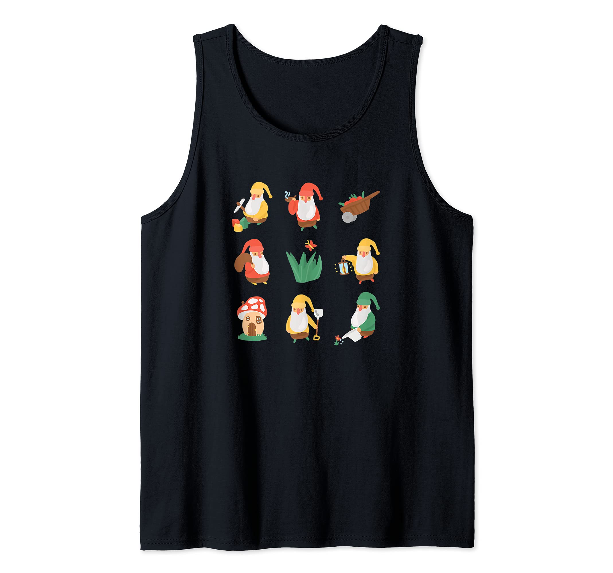 Garden Gnomes Mushroom Cottage Vintage Cottagecore Aesthetic Tank Top