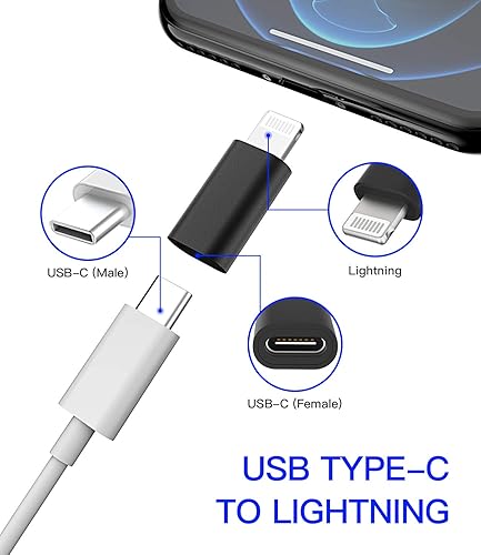4Pack,USB C Female to Lightning Male Adapter,USB-C to Lightning