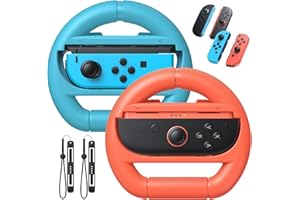 FASTSNAIL [Switch 1/2 Compatible] Steering Wheels for Nintendo Switch 2 & Switch 1/OLED for Joy-Con 2, Racing Wheels for Mari