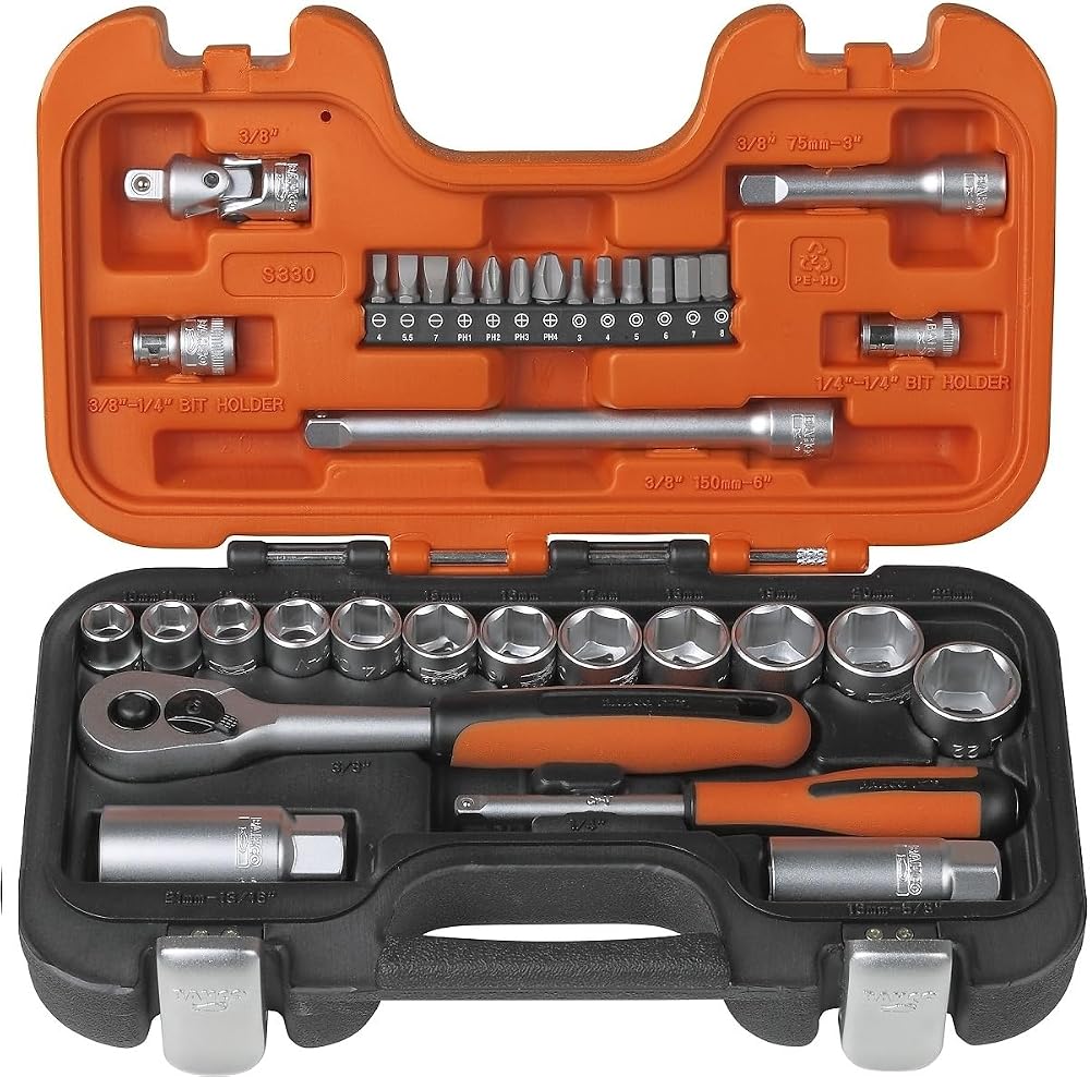 Bahco S330 Socket Set 34 Piece 1/4 and 3/8 Drive
