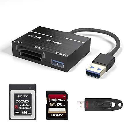 Cateck XQD G und M Serie Kartenleser, USB 3.0 5 Gb/sec Schneller Carmera Speicherkarten Leser. Unterstützt Sony G Serie, Lexa