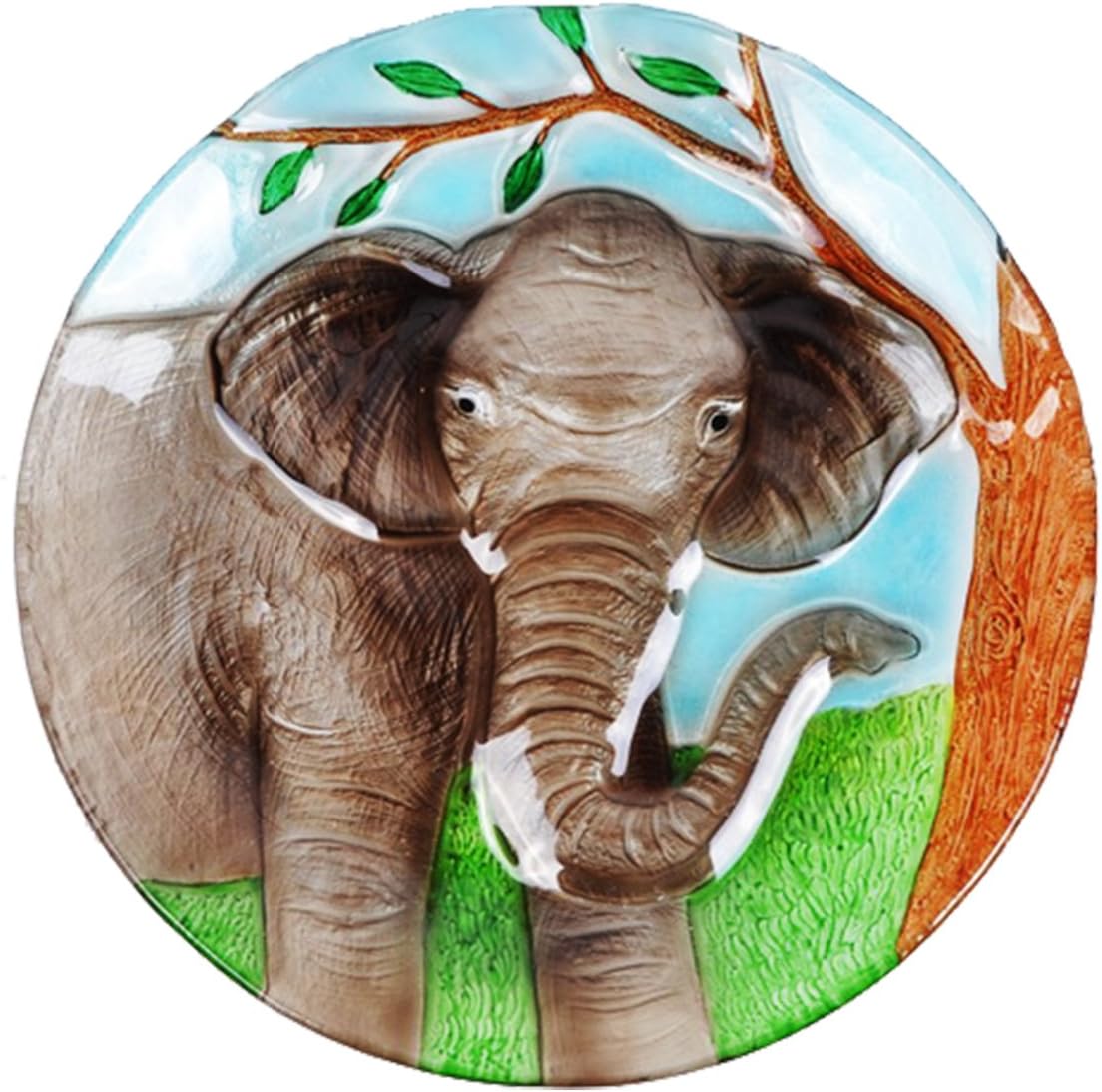 Jaco Of America Inc 12 Glass Elephant Platter Commemorative Decorative Plates Home Kitchen