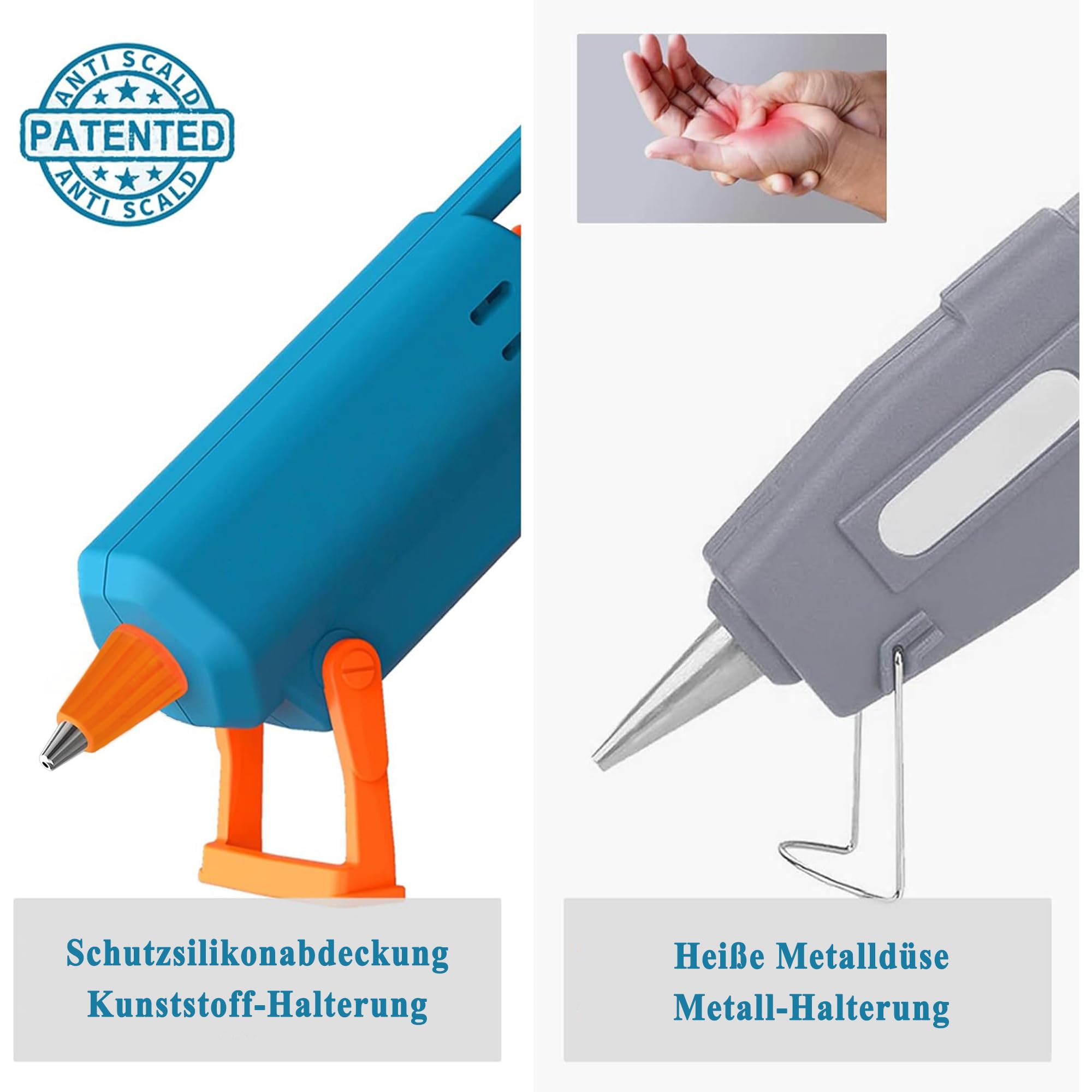 Tilswall Heißklebepistole 50W mit 75 Klebesticks 7 mm x 130 mm, Heissklebepistole für Schule, Heimwerken, Kunsthandwerk und schnelle Reparaturen im Haushalt 4
