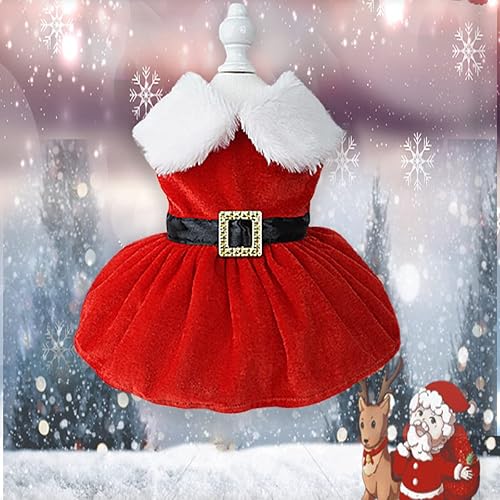 Dog Christmas Costume Puppy Dress, Santa Claus Pet Clothes Velvet