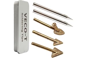 VECO-T 5PCS Plastic Welding Tips,Soldering Iron Gun Tips with a Storage Box,for Plastic Welding,Fuel Tank,Car Bumper Dashboard Kayak Repair