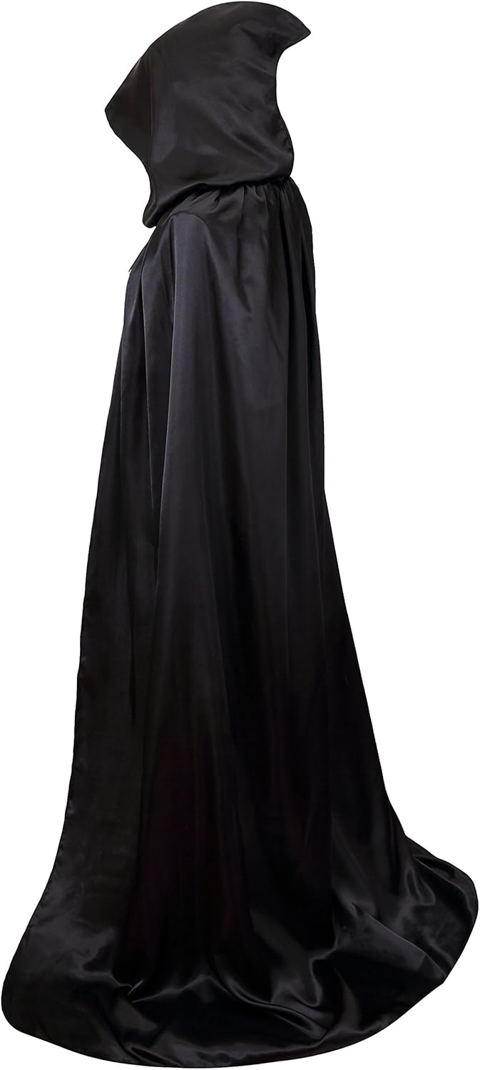 VGLOOK Unisex Hooded Halloween Christmas Cloak Costumes Party Cape (Black): Clothing