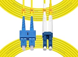 Fibergaga-5Pack OS2 LC to SC Fiber Patch Cable, SMF