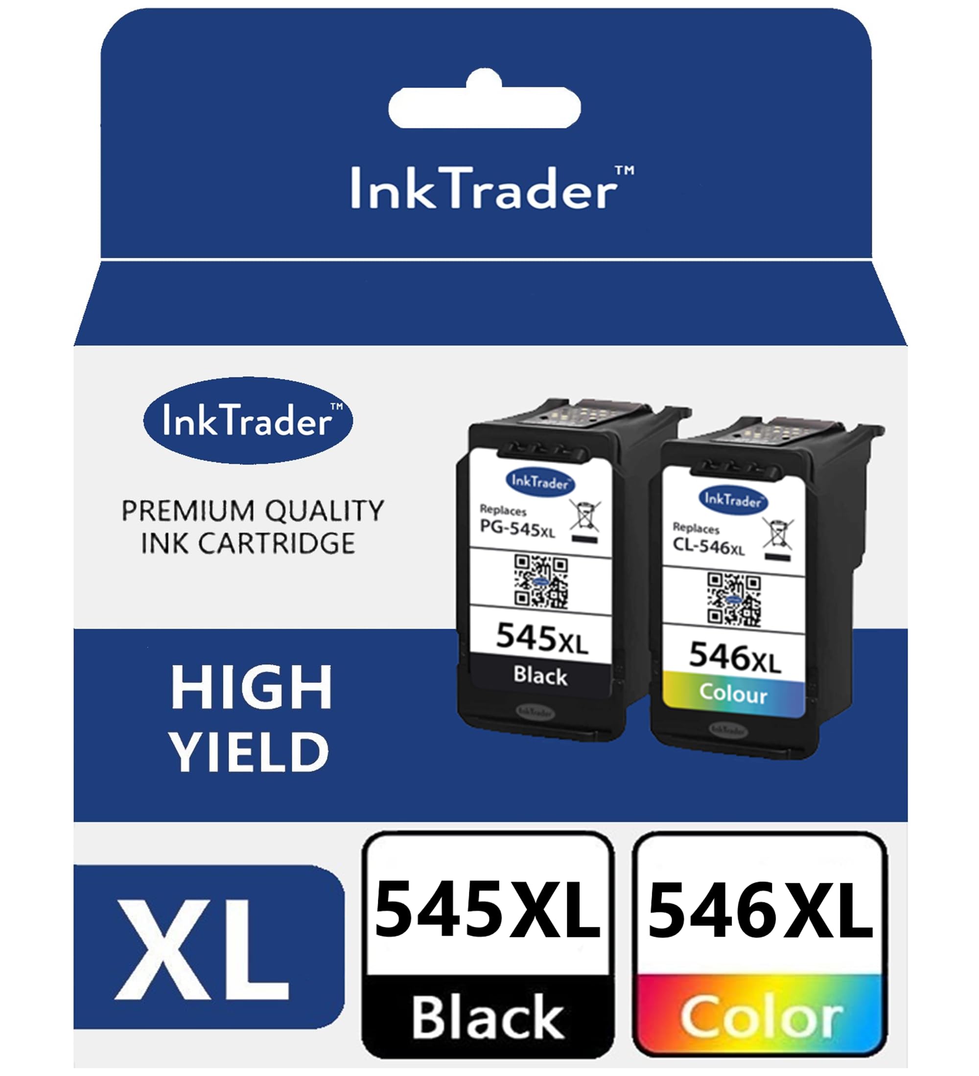 Ink Trader 545 and 546 XL Replacement for Canon 545 546 Ink Cartridges 545XL 546XL PG-545XL CL-546XL PIXMA TS3355 TS3350 TS3150 MG3050 MG2550S MG2950 TR4550 TR4551 TR4650 MX495