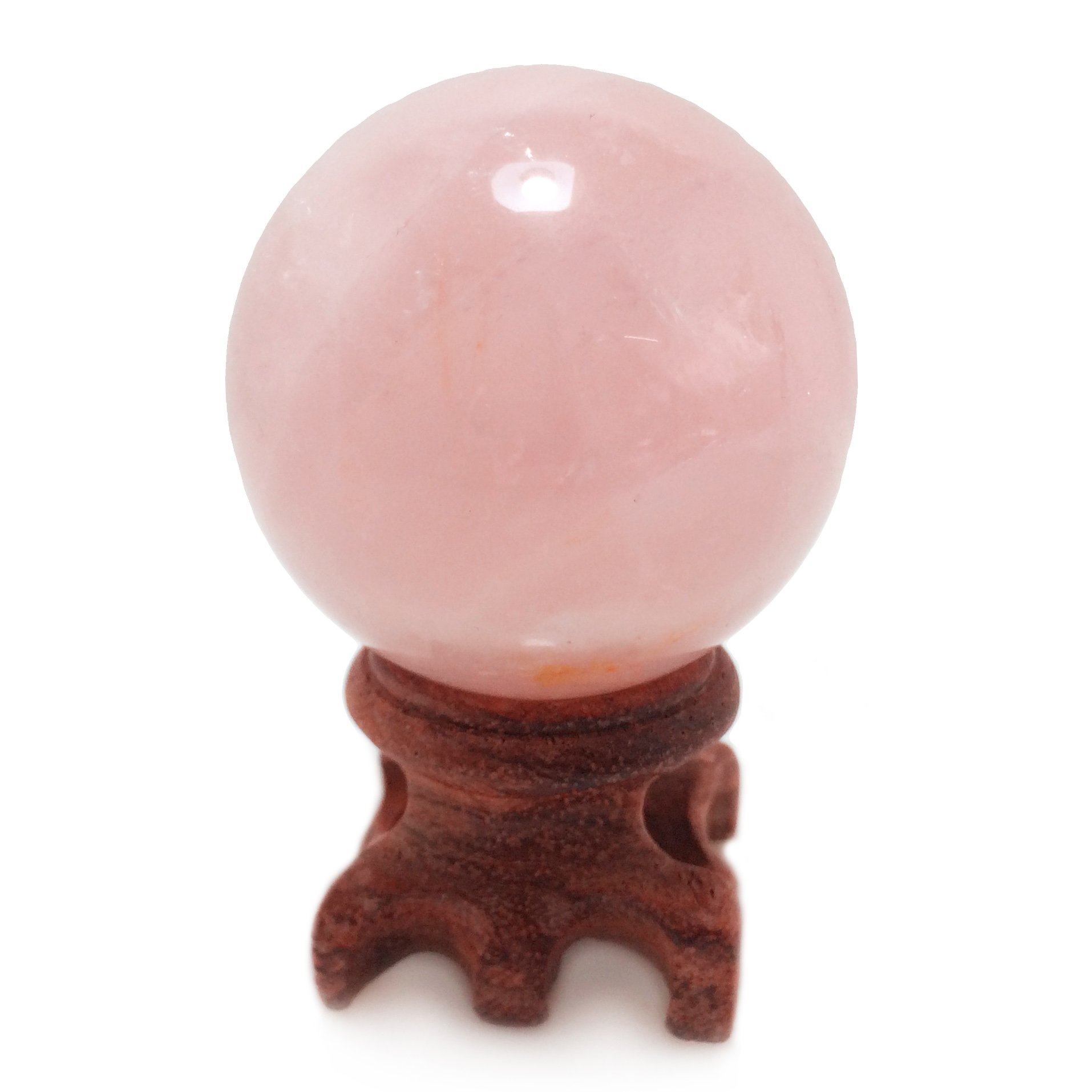 Polar Jade Rose Quartz Crystal Sphere 45mm / 1.8” Diameter, for Scrying, Decoration, Healing, Meditation, Feng Shui, Hand-made