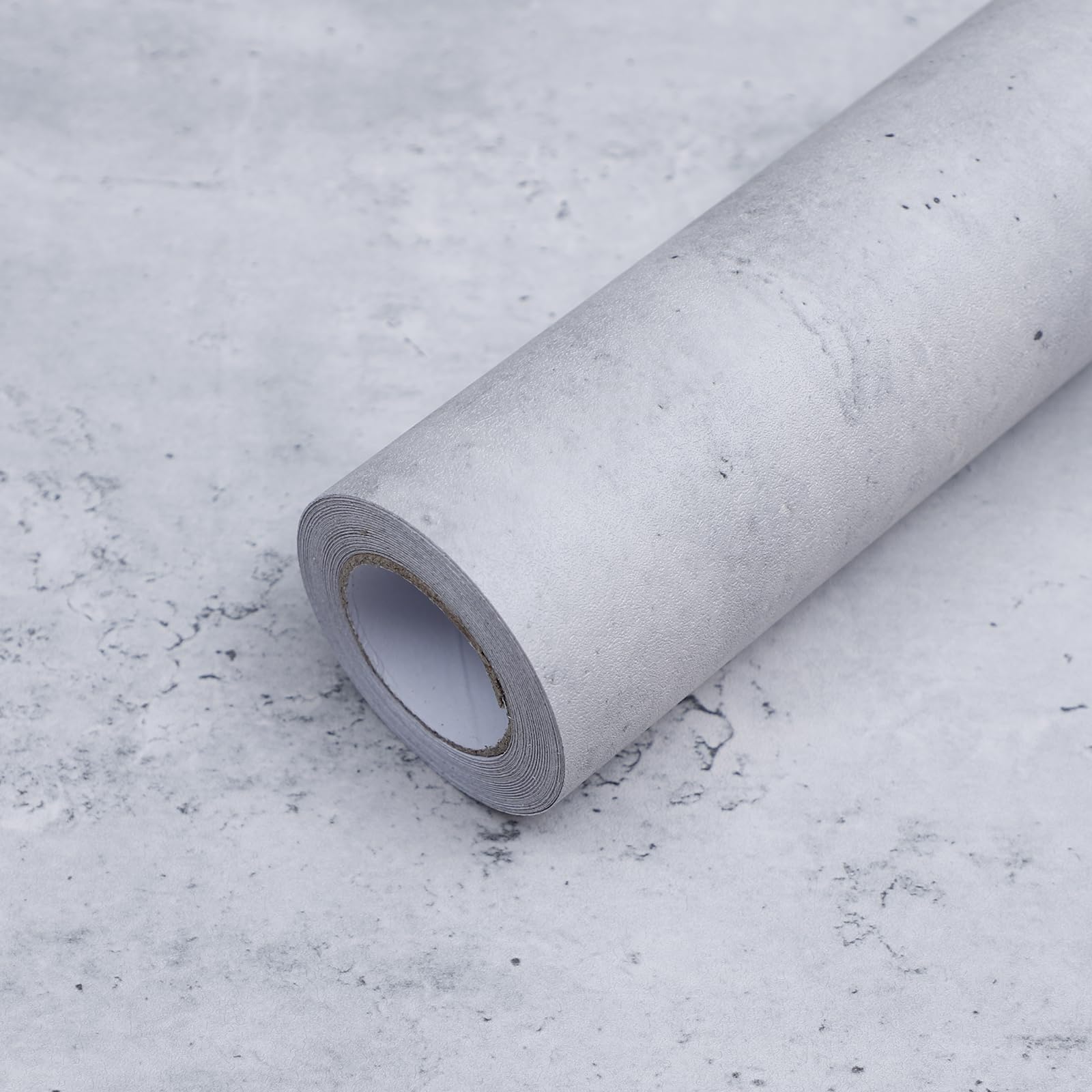 FEILAYS Light Grey Concrete Wallpaper Peel and Stick Waterproof Gray Concrete Contact Paper Vinyl Sticker Matte Textured Cement Wall Sticker Decor for Bedroom Bathroom Living Room Wallpaper 40CMx5M