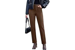 GRAPENT Corduroy Pants for Women High Wasited Straight Leg Elastic Waist Stretchy Casual Work Pants Fall Winter Trousers