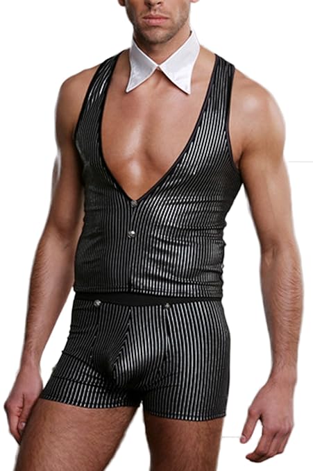 r-Dessous Kellner Ober Barkeeper Herren Stripper Kostüm Männer Striptease GoGo Clubwear Mottoparty Party Groesse: S/L