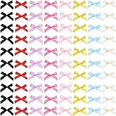 ACO-UINT 80 Pack Mini Bow Hair Clips Cute Hair Accessories Ribbon Bow Barrettes Pins for Women Girls Braids Small Bowknot Alligator Clips for Stage Ballet Style Weddings Parties Daily Use (8 Colors)