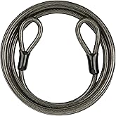 4FT Steel Security Cable Lock: Heavy Duty 12MM Braided Cable Flexible with Loops - Vinyl Coating&PVC Wrap Rust Proof for Anti-Theft of Bikes/Gates/Motorcycles/Furniture