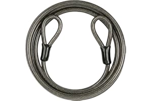 YUXLNJXEM Steel Security Cable Lock 7 Ft: Heavy Duty 12MM Braided Cable Flexible with Loops - Vinyl Coating &PVC Wrap Rust Proof for Anti-Theft of Bikes/Gates/Motorcycles/Furniture​