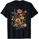 Vintage Flowers Floral Pressed Flower T-Shirt