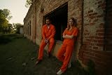 HENBRANDT Adult Orange Prison Jumpsuit Costume One Size Mens Fancy Dress view 3