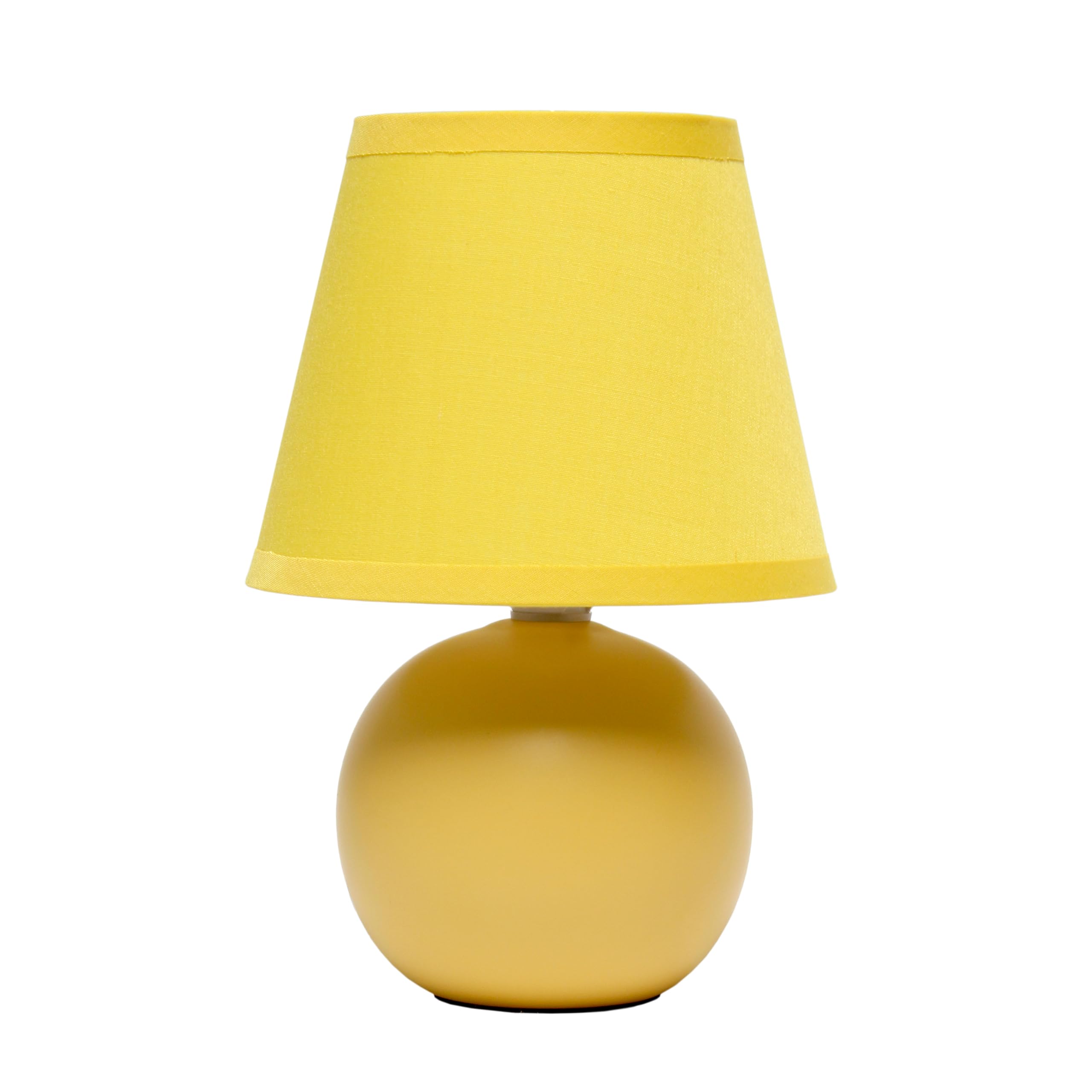 Photo 1 of Simple Designs LT1196-YLW 8.66" Chic Little Globe Ceramic Table Lamp with Matching Tapered Shade, for Living Room, Bedroom, Office, Yellow