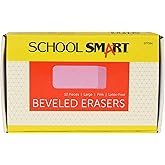School Smart Large Pink Beveled Eraser, Pack of 12, 28 X 22 in