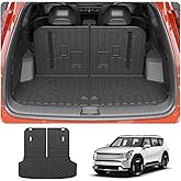 Thinzyou Cargo Mat Compatible with 2024 2025 2026 Kia EV9 Trunk Mat Cargo Liner TPE All Weather Back Seat Cover Protector 3rd Row Trunk Liner 2024 Accessories (6&7 Seats, Trunk Mat with Backrest Mats)