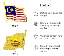 Malaysia Flag Lapel Pin - Enamel Metal National