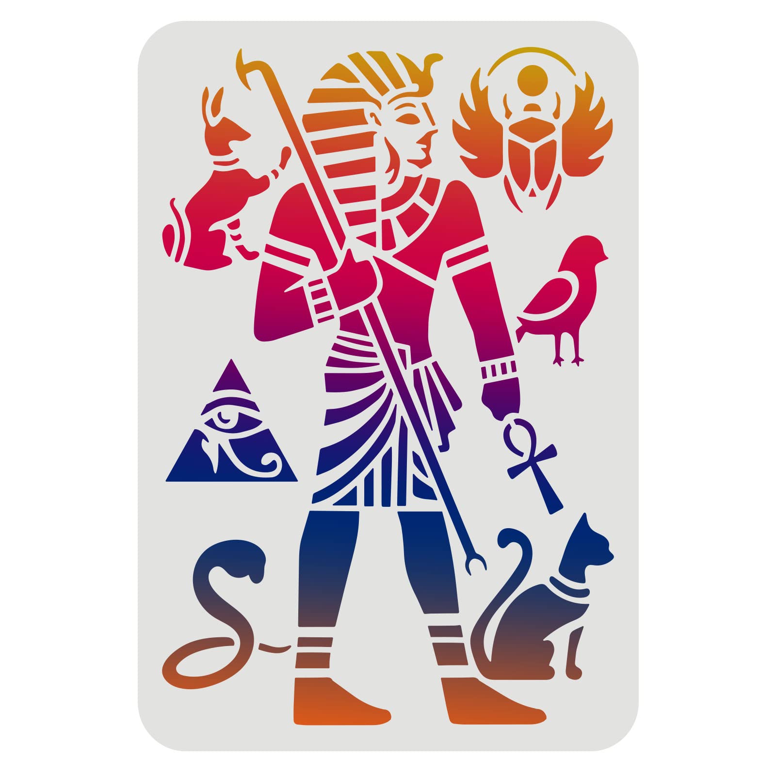 FINGERINSPIRE Egyptian Stencil Template 29.7x21cm Large A4 Cobras Cats Egyptian Eye Stencil Washable Reusable Stencils for Egyptian Paintings Egyptian Cutouts Painting Drawing on Wood Floor Wall