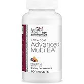 Bariatric Advantage Chewable Advanced Multi EA - High Potency Daily Multivitamin with Iron for Bariatric Surgery Patients - Mixed Fruit Flavor - 60 Count
