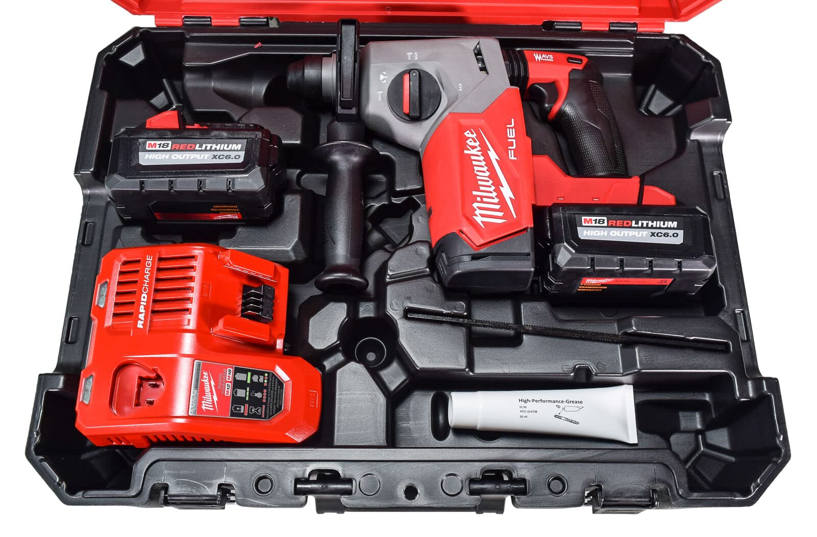 Milwaukee 2912-22 M18 FUEL Brushless Lithium-Ion 1 in. Cordless SDS Plus Rotary Hammer Kit (6 Ah)