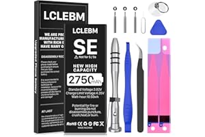 LCLEBM 2750mah Battery for iPhone SE 2016 1st Generation, High Capacity Li-ion Polymer Replacement Battery for iPhone SE with Repair Tools for iPhone SE First Generation