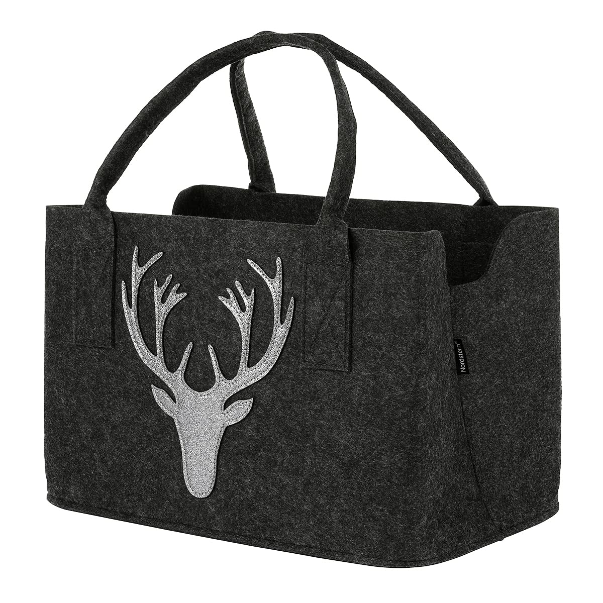 Nordstern Felt Bag 'Deer' in Dark Grey (L x W x H) 40 x 25 x 45 cm, darkgray, 40 x 25 x 45 cm