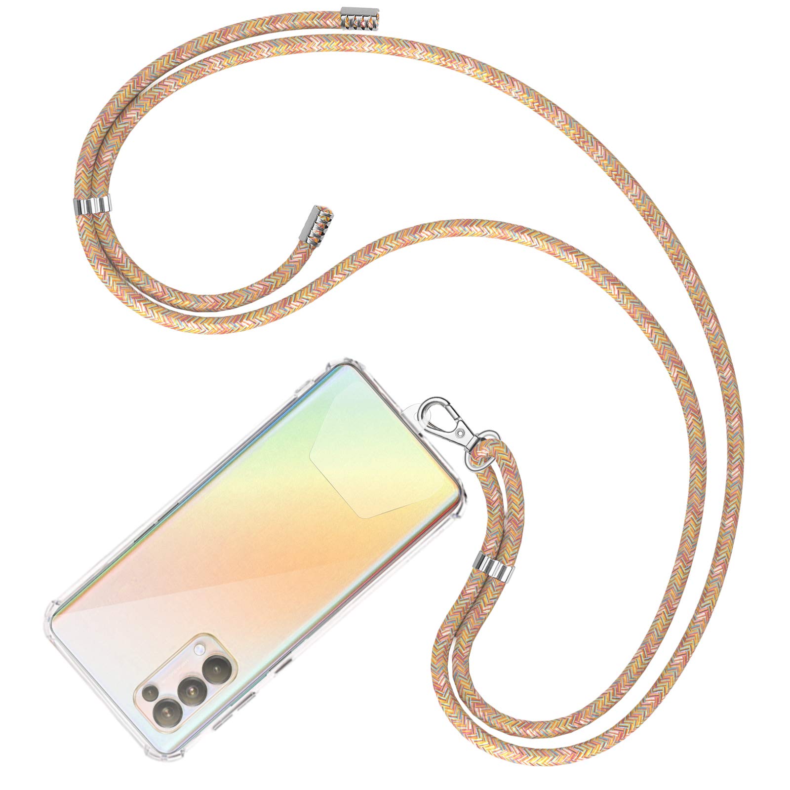 COCASES Mobile Phone Lanyard, Phone Loop Neck Strap With 2 Pieces Clear Patch (Rainbow) — image 1