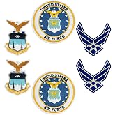 Lovezzr 6Pcs United States Air Force Logo Iron On Sew On High-end Embroidered Patch Set for Jackets Backpacks Jeans and Clothes