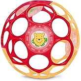 Disney Winnie the Pooh Oball Easy-Grasp Rattle by Bright Starts, Infant Toy in RedYellow, Age Newborn and up, 4 Inches
