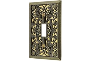 Amerelle 65TAB Filigree Wallplate, 1 Toggle, Antique Brass
