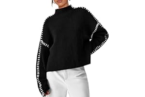 PRETTYGARDEN Women's Chunky Knit Sweaters 2025 Fall Long Sleeve Mock Neck Oversized Pullover Tops Winter Fashion Clothes