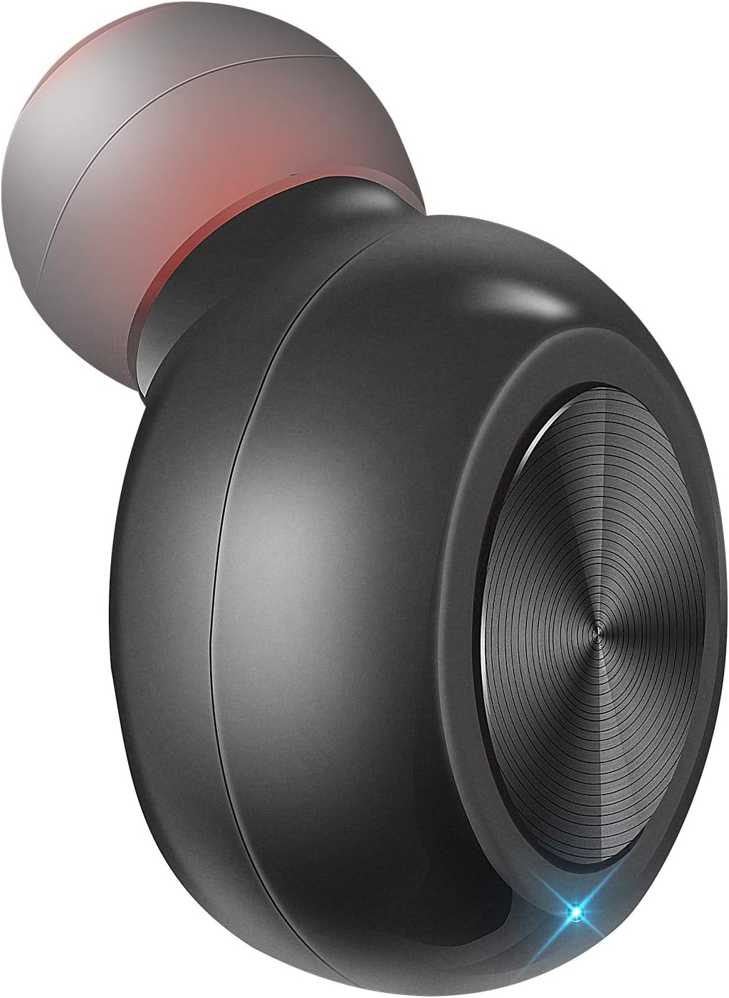 Single Wireless Earbud Bluetooth Headset in-ear Mini Invisible Bluetooth Headphone Earphone with Mic 6-Hour Playtime Magnetic USB Charger Sweatproof Sport Earbuds for Smartphone and Other Devices (B1)