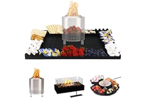 YUBIRD Silicone Mat for Solo Stove Mesa XL&Tabletop Fire Pit,Heat-Resistant Grill Mat, 22"x15",Up to 500°F, Fire Pit Table Protector for Smores,Patio,Cooking,BBQ & Deck-Black