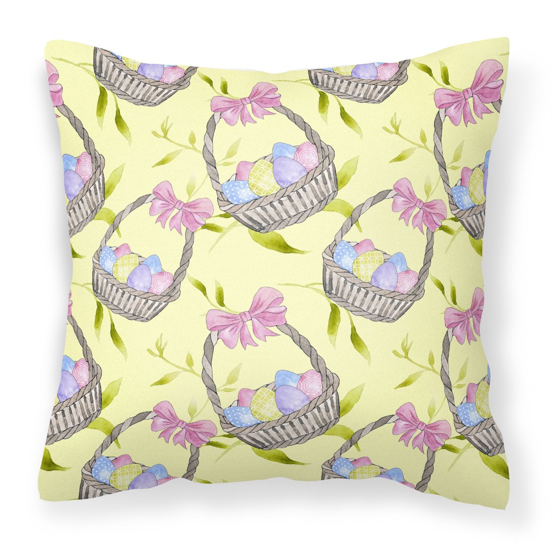 Caroline's Treasures BB7490PW1818 Easter Basket and Eggs Outdoor Canvas Pillow, Multicolor