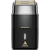 Andis 563616 Pro Foil Plus II Cordless Shaver, Black | Gold Titanium Foils, Lithium Ion Battery, Includes USB-C Charging Stand