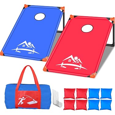 thumbnail image 2 of Cornhole Set Regulation Size With Carrying Bags - 4x2 & 3x2 Foot Bean Bag Toss Game For Outdoor Fun 2 of 14