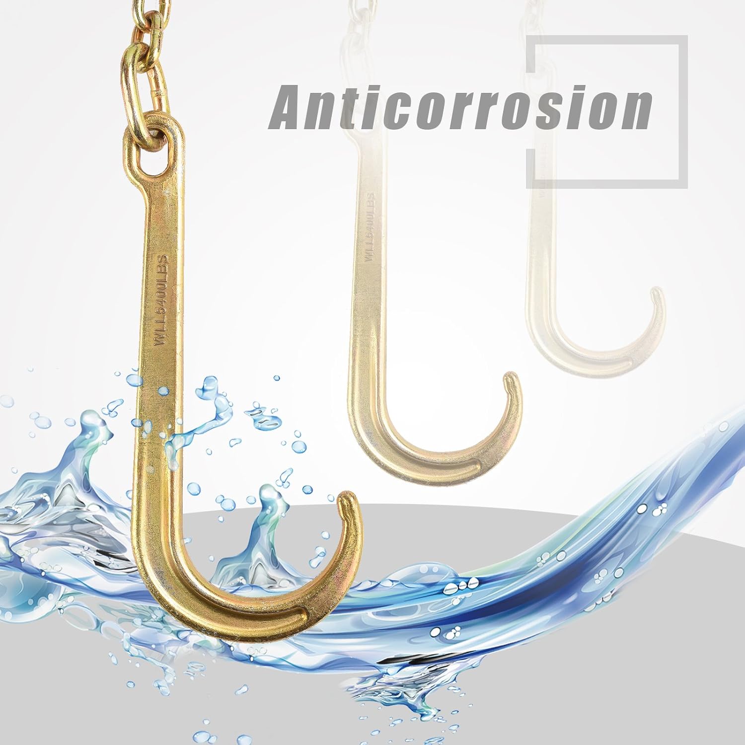 Grade 70 Transport Towing Chain W J Grab Hooks And Mini J Hooks Tie Down Binder Chain Flatbed Truck Trailer Safety Tow Chain G70 5 16 X 2 6000 Lbs Pulling Lifting Material