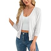 SECRETEYARD Womens Cropped Cardigan Knit Shrugs for Dresses V Neck Button Down Bolero Cardigans Sweaters