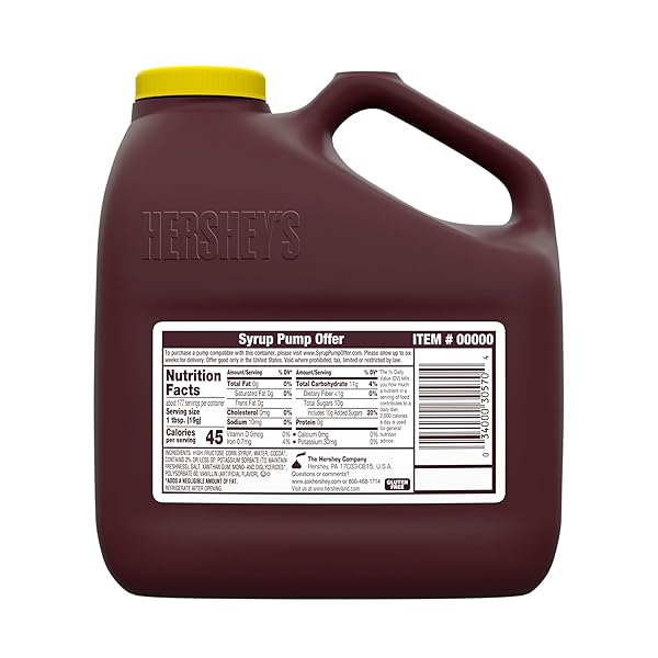 HERSHEY’S CHOCOLATE FLAVORED SYRUP BULK JUG, 7.5LBS