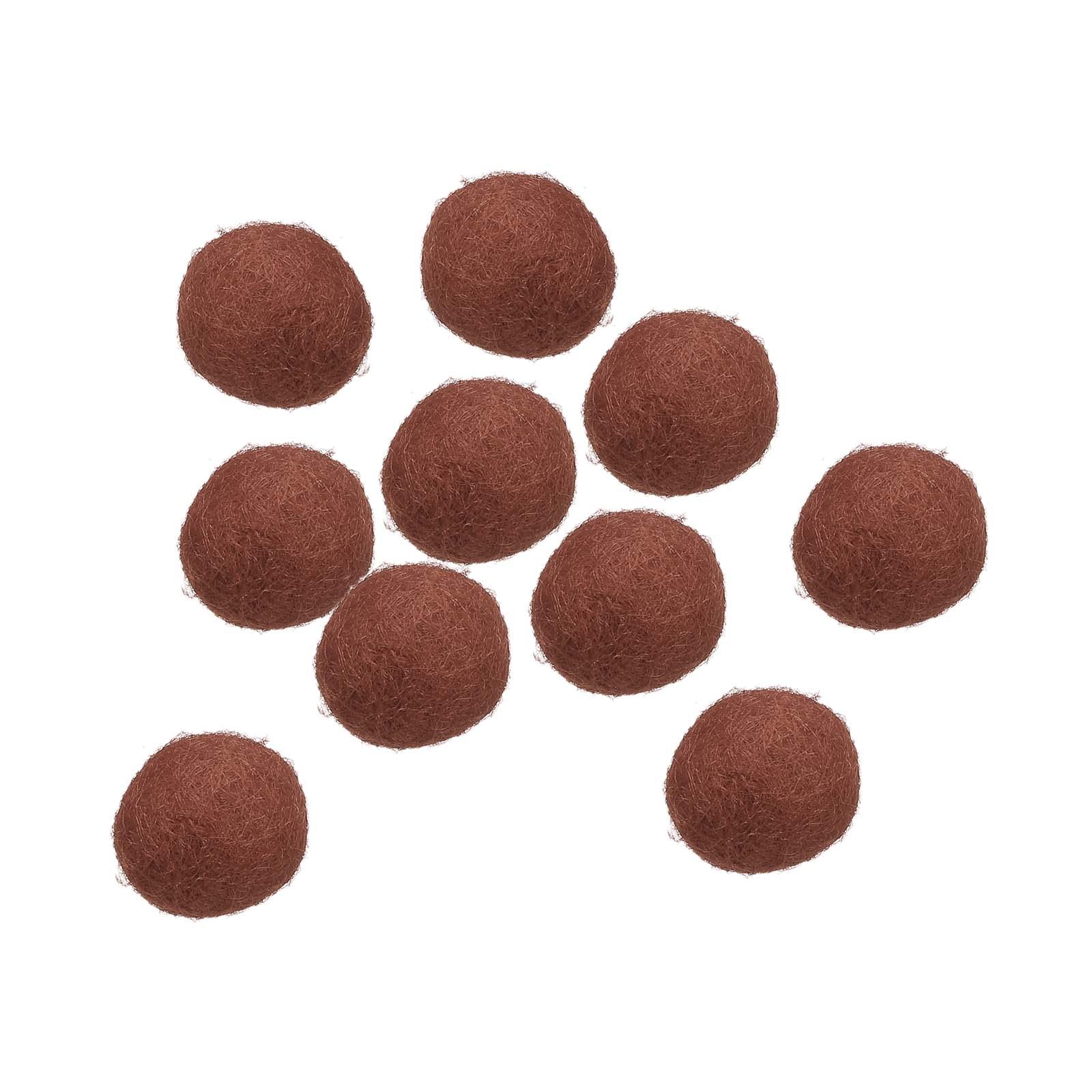 PATIKIL Wool Felt Balls Beads Wool Felting Pom 2cm 20mm Brown for Home Crafts Handcrafts Project DIY Pack of 10