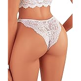 Banamic Sexy Panties for Women Underwear Glitter Lace Thongs Low Rise Briefs