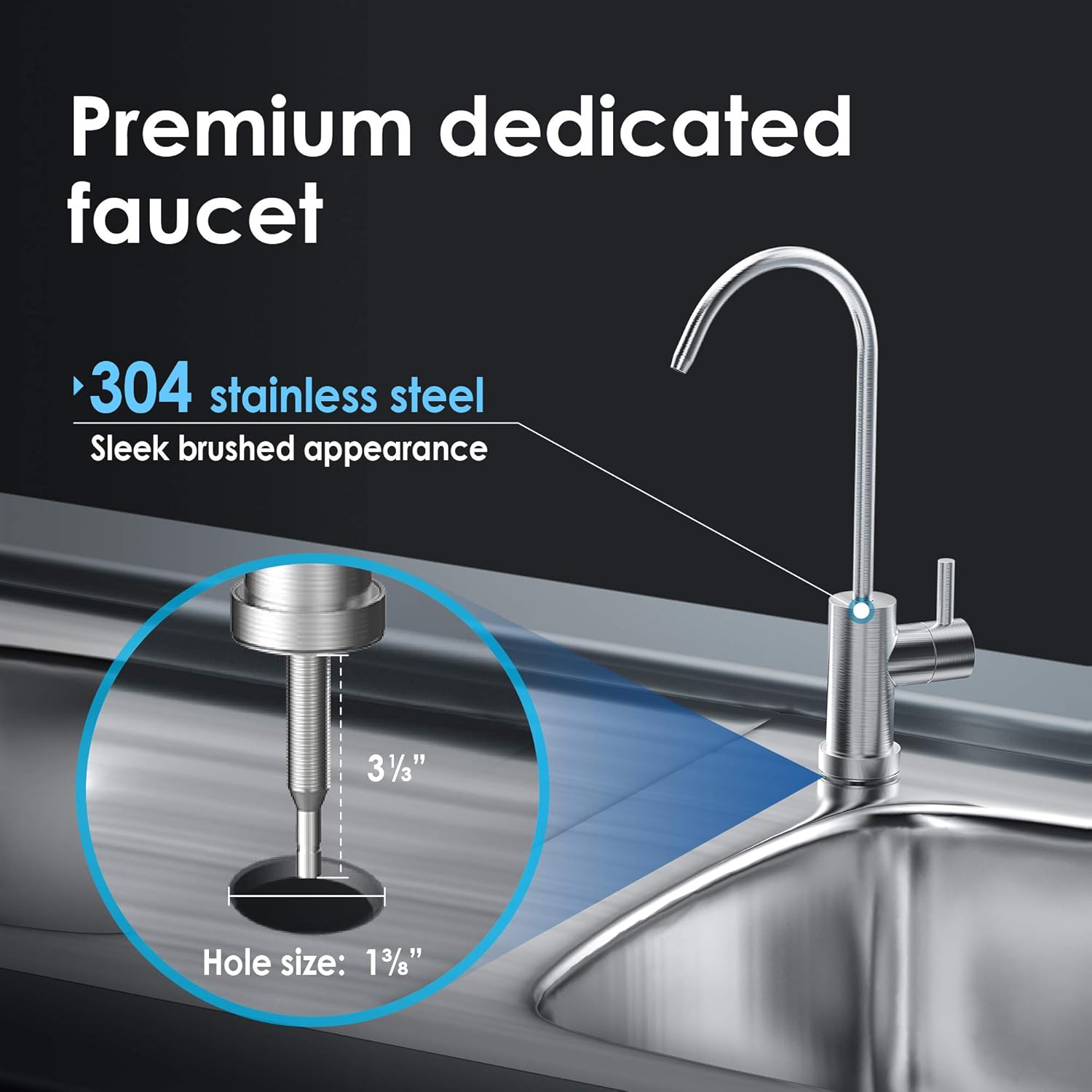 Waterdrop 15UB Under Sink Water Filter System, 16K High Capacity Drinking Water Filtration System, with Dedicated Brushed Nickel Faucet, Removes 99% Chlorineand Reduce Lead, Bad Taste & Odor, USA Tech: Industrial & Scientific