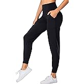 Oalka Women's Joggers High Waist Yoga Pockets Sweatpants Sport Workout Pants