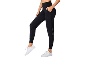 Oalka Women's Joggers High Waist Yoga Pockets Sweatpants Sport Workout Pants