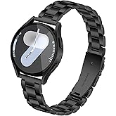 Melyis Slim Stainless Steel Band for Samsung Galaxy Watch 7 Band FE 6 5 4, Metal 20mm Strap for Samsung Watch Bands 40mm 44mm, Women Strap fits Galaxy Watch 6 Classic/5 Pro/4 Classic/Active 2-Black